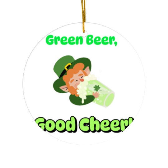 Green Beer Good Cheer Ceramic Ornaments