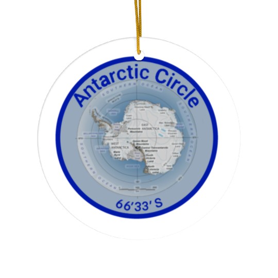 Antartic circle map with Latitude Ceramic Ornaments