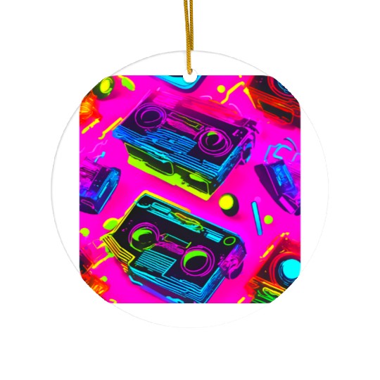 80s lifestyle oldschool pop Ceramic Ornaments