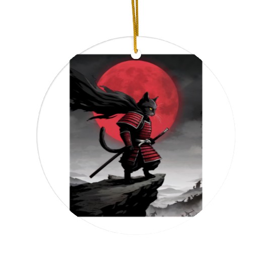 Japanese Cat Samurai Cat Ceramic Ornaments