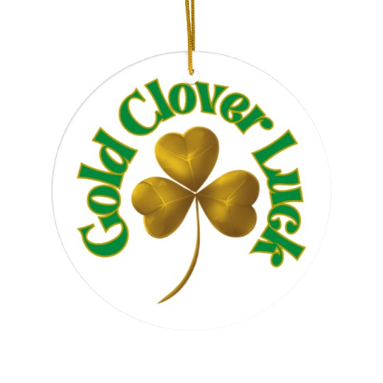 St. Patrick's Day - Gold Clover Luck Ceramic Ornaments