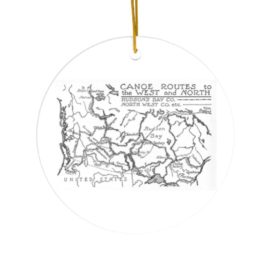 Fur Trade Canoe Routes Ceramic Ornaments