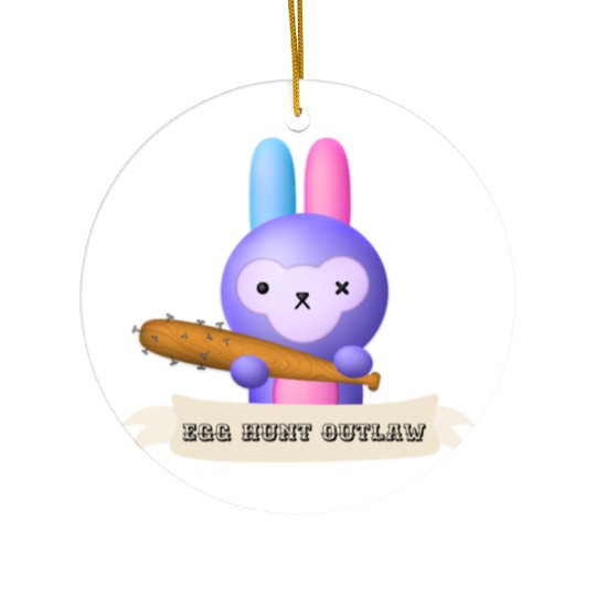 Egg Hunt Outlaw Easter Ceramic Ornaments