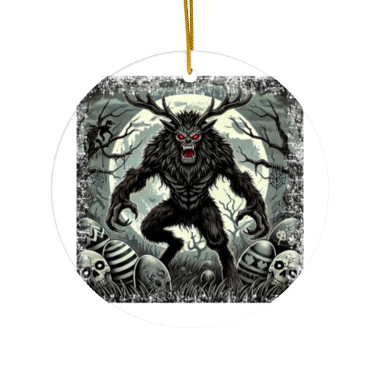 Wendigo Monster Deer Easter Werewolf Creepy Ceramic Ornaments