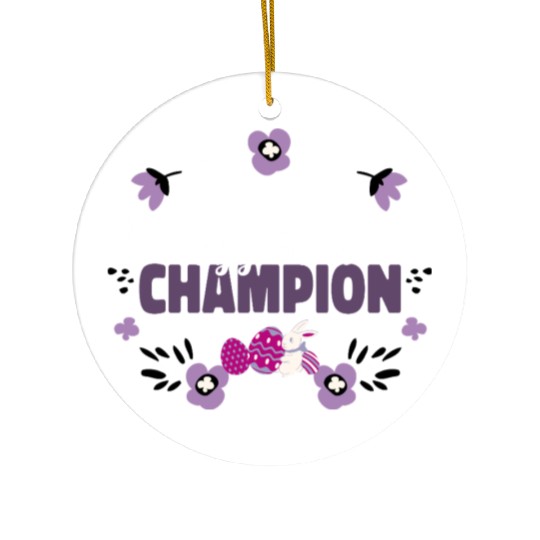 Egg Hunt Champion Easter Ceramic Ornaments