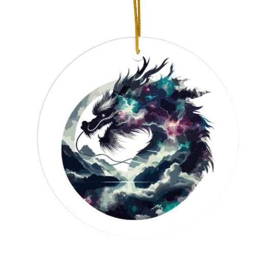 Zen Black Chinese Dragon Ceramic Ornaments