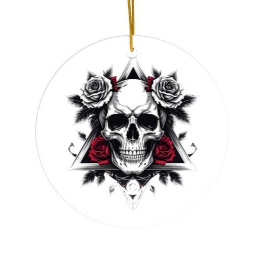 Gothic Skull & Roses Aesthetic Ceramic Ornaments