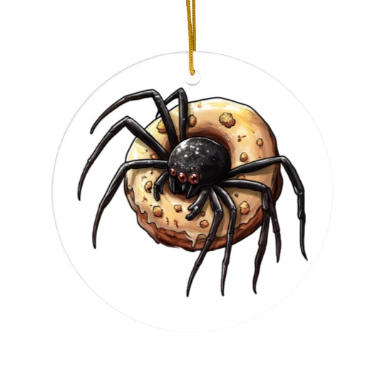 Donut Spider Funny Creative Motif Ceramic Ornaments