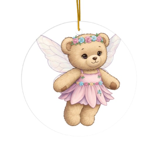 Teddy bear fairy Ceramic Ornaments