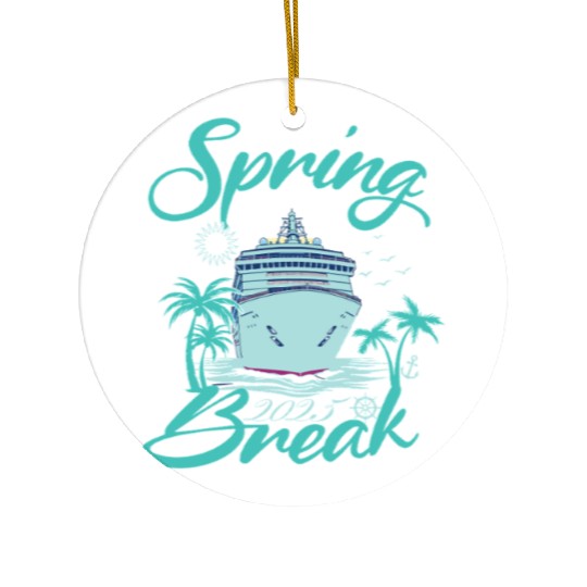 Spring Break 2025 Cruise Ship Retro Design Ceramic Ornaments