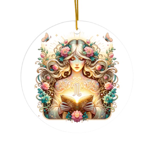 Virgo - Starlit Goddess of Purity Ceramic Ornaments