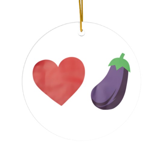 Love Eggplant Funny Gay LGBTQ Pride Ceramic Ornaments