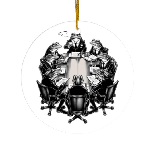 Frog Business Meeting Ceramic Ornaments