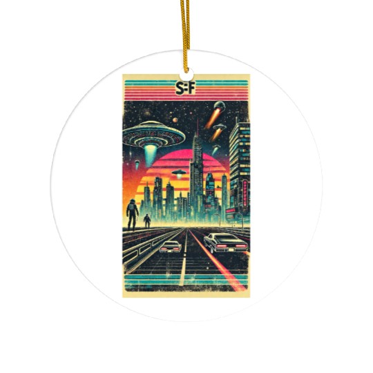 Vintage in the future Ceramic Ornaments