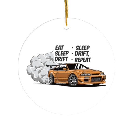 Eat Sleep Drift Repeat Ceramic Ornaments – Neon JDM Car Raci