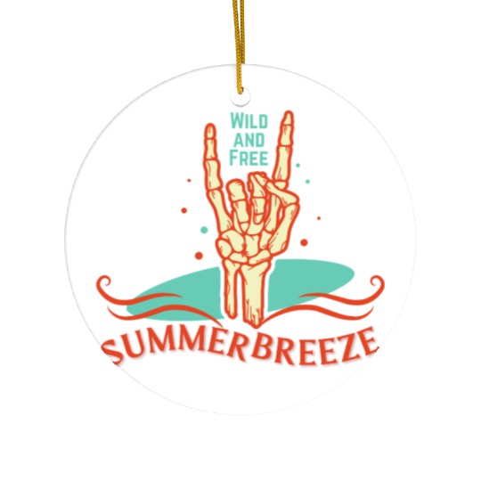 Wild And Free Summer Breeze Skeleton Hand Ceramic Ornaments