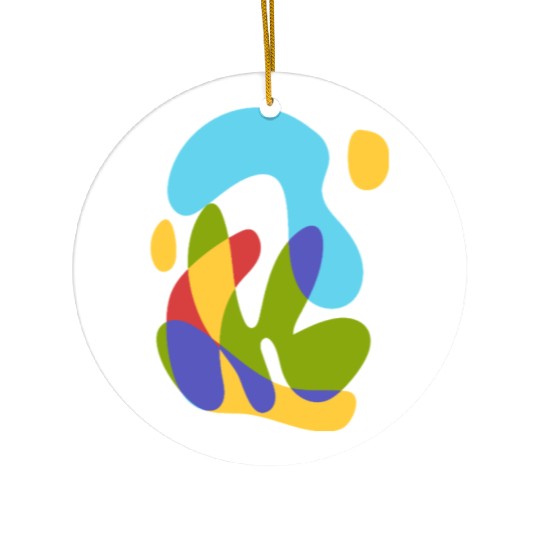 sea sun and tropical flora - bold abstract Ceramic Ornaments