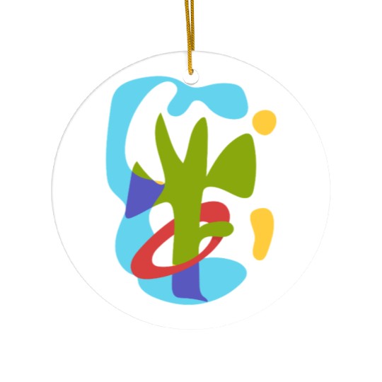 summer tropical wave - vintage abstract bauhaus Ceramic Ornaments