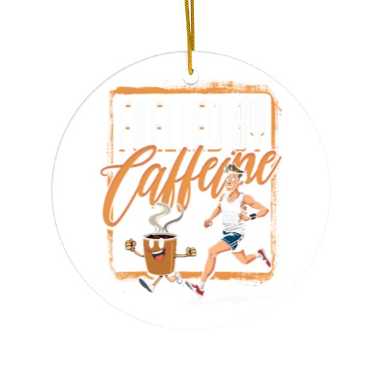 Marathon Marathoner Running Fuelled By Caffeine Ceramic Ornaments