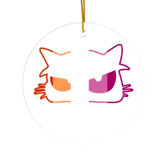 Cat Grumpy Face Ew People Lesbian Pride Colors Ceramic Ornaments