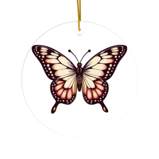 Vibrant Monarch Butterfly Ceramic Ornaments