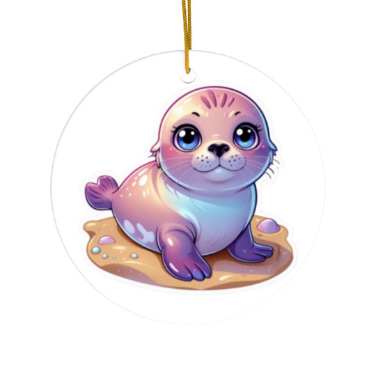 Adorable Seal Sticker Ceramic Ornaments