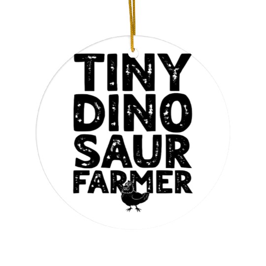 Dinosaur Funny Dino Farmer - Tiny Dinosaur farmer Ceramic Ornaments