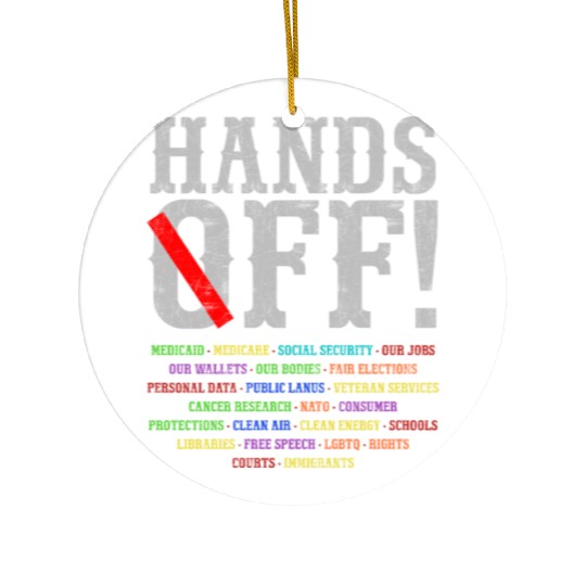 Hands Off Social Security Protest Resist Save D Ceramic Ornaments