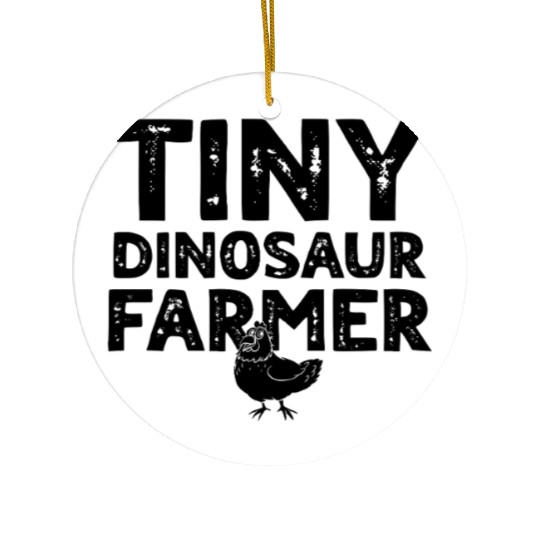 Dinosaur Funny Dino Farmer - Tiny Dinosaur farmer Ceramic Ornaments