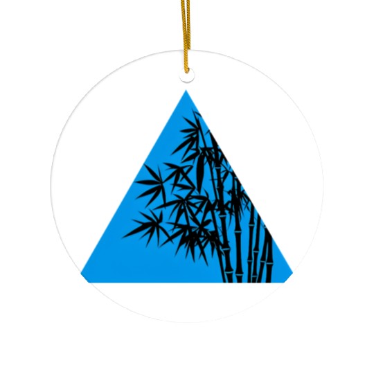 A Blue Triangle and Bamboo Ceramic Ornaments