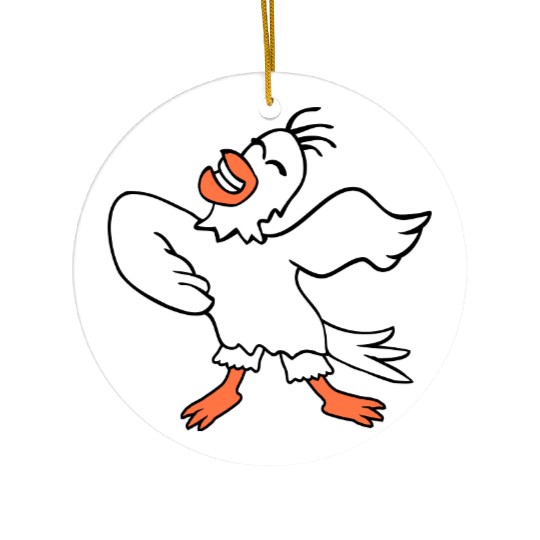 Seagull bird dances happily celebrates cheerful Ceramic Ornaments