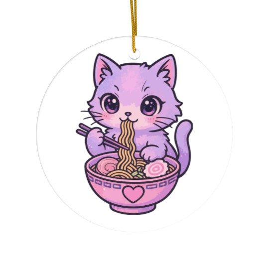 Kawaii Cat Ramen Ceramic Ornaments