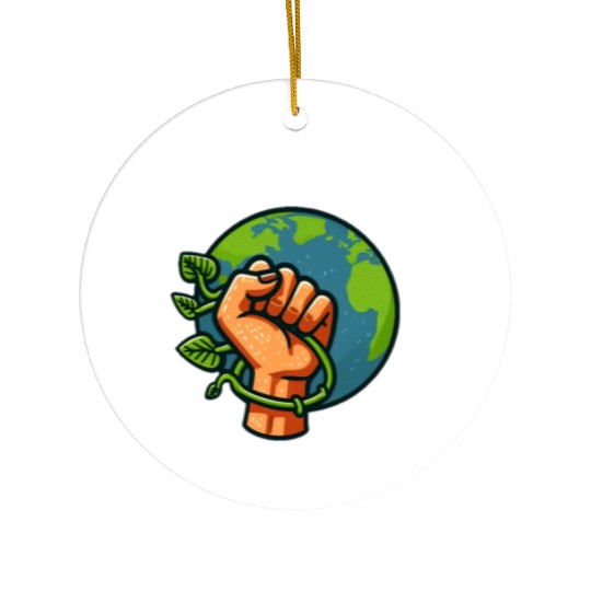 Smash the patriarchy save the planet Ceramic Ornaments