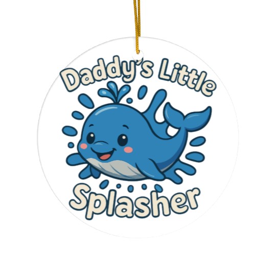 Daddy's Little Splasher Cute Baby Whale Ceramic Ornaments