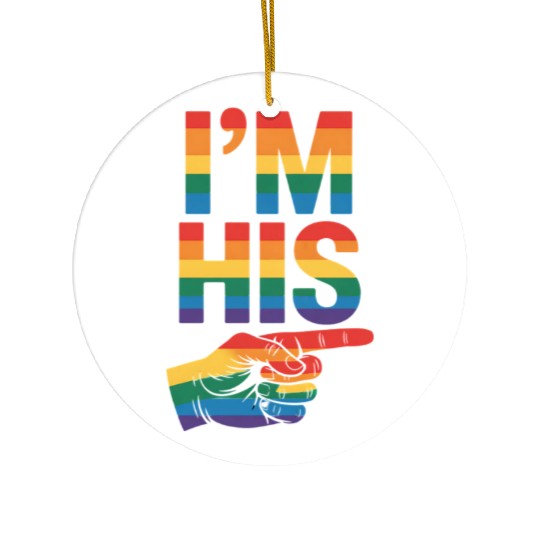 I'm His Gay Couple Matching LGBTQ Pride Ceramic Ornaments