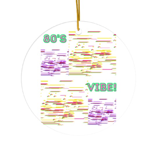 80s Aesthetic Vibes and Retro Neon Throwback Ceramic Ornaments