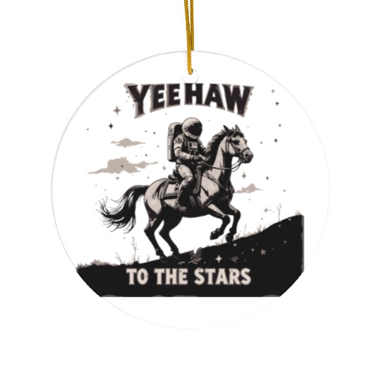 Space Cowboy Yeehaw Ceramic Ornaments