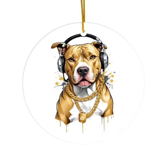 Heavy Metal Pup Ceramic Ornaments