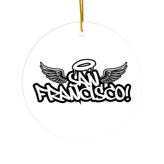 San Francisco Graffiti Wings Ceramic Ornaments