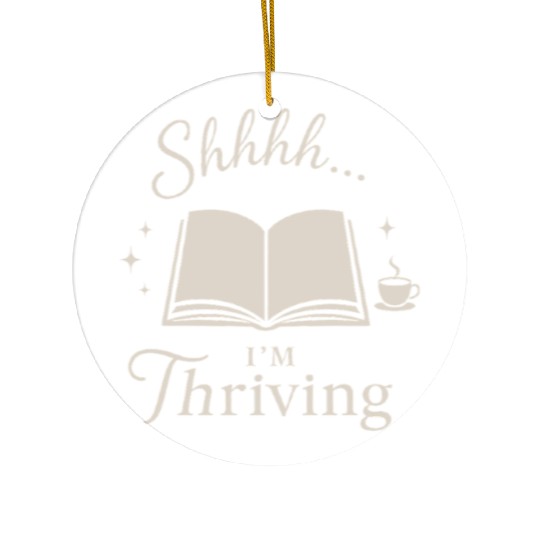 Library Nerd Book Lover Introvert Quiet Life Ceramic Ornaments