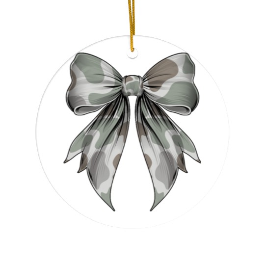 Coquette Bow Camouflage Hunting Hunter Hog Deer Ceramic Ornaments