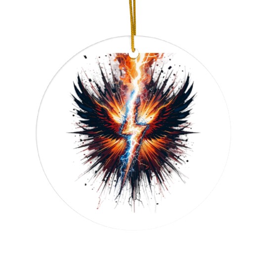 Electric Phoenix Lightning in Bloom Ceramic Ornaments