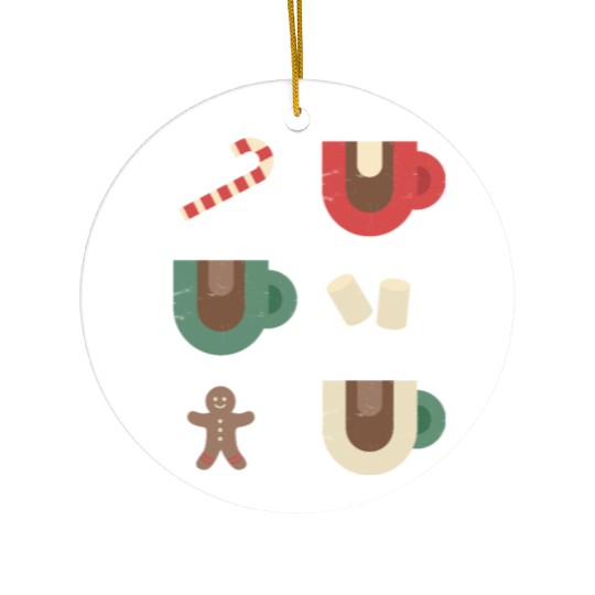 Cute Retro Hot Cocoa Christmas Mug Design Ceramic Ornaments
