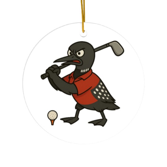 Angry Golf Loon Ceramic Ornaments