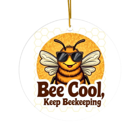 Cool Beekeeper Bee with Sunglasses Ceramic Ornaments