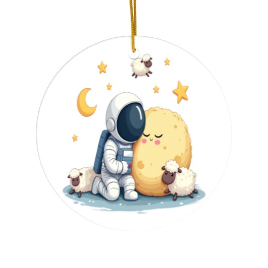 Dreamy Space Nap Ceramic Ornaments