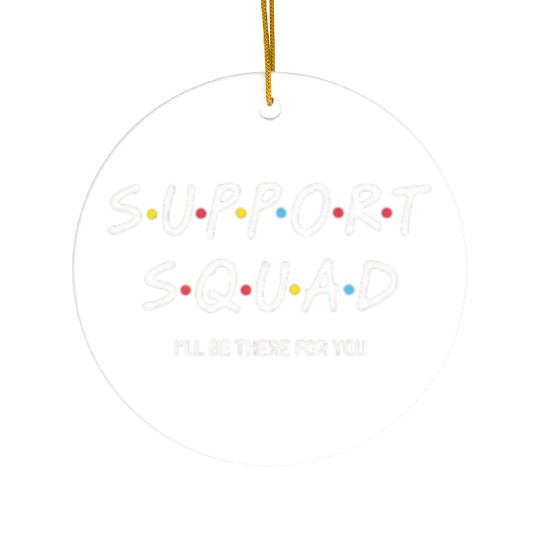 Support Squad Neon Typography Design Ceramic Ornaments