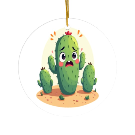 Cactus with Anxiety – Too Sharp to Relax Ceramic Ornaments