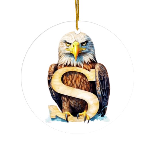 EAGLE LETTER S Ceramic Ornaments