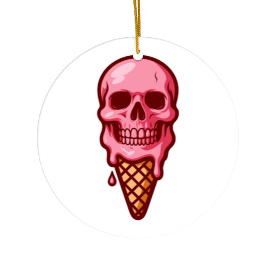 ice-cream skull Ceramic Ornaments